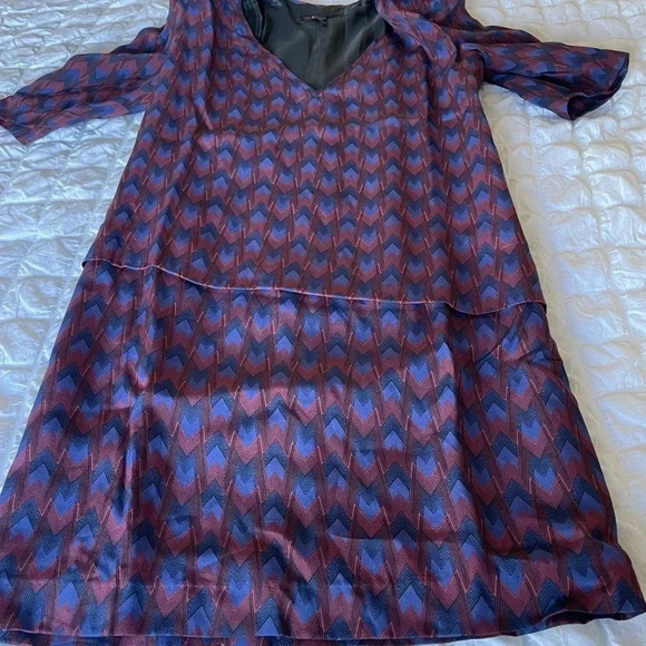 Maje silk printed shoulder pad mini dress - Picture 5 of 11